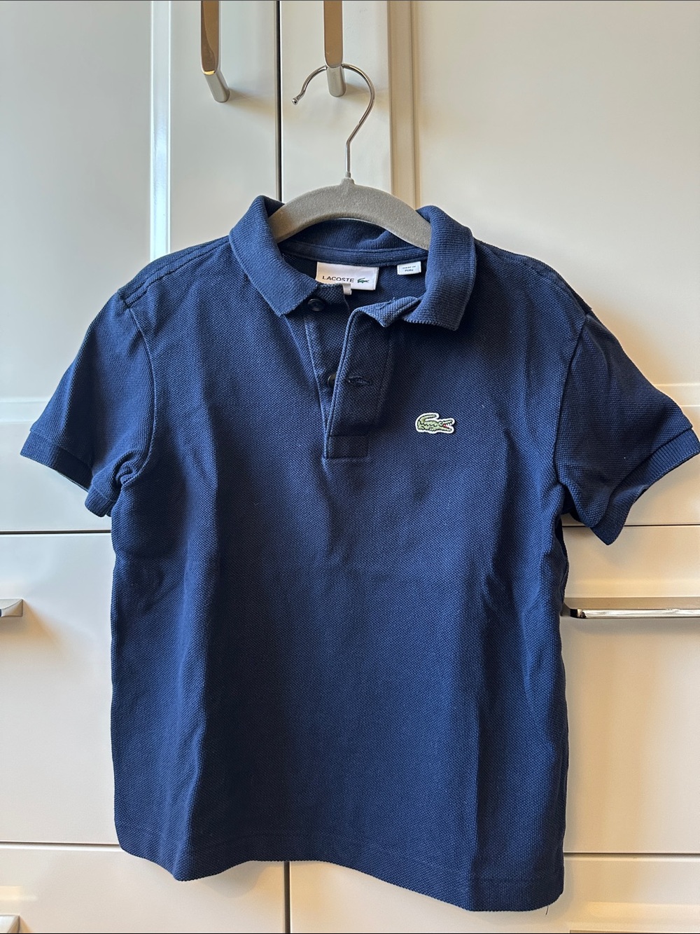 Lacoste Kids Navy Blue Kids Cotton Pique Polo with Crocodile Logo